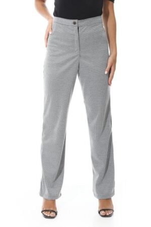 بنطال قماش نسائي كلاسيكي بخصر مرتفع وقصة مصممة (Tailored Trousers)